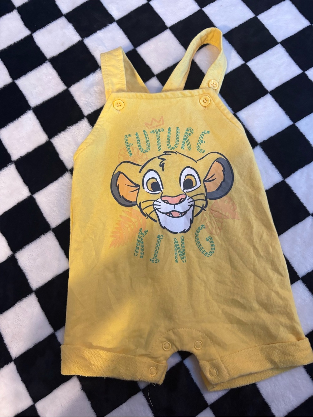 3/6 month lion king short overalls
